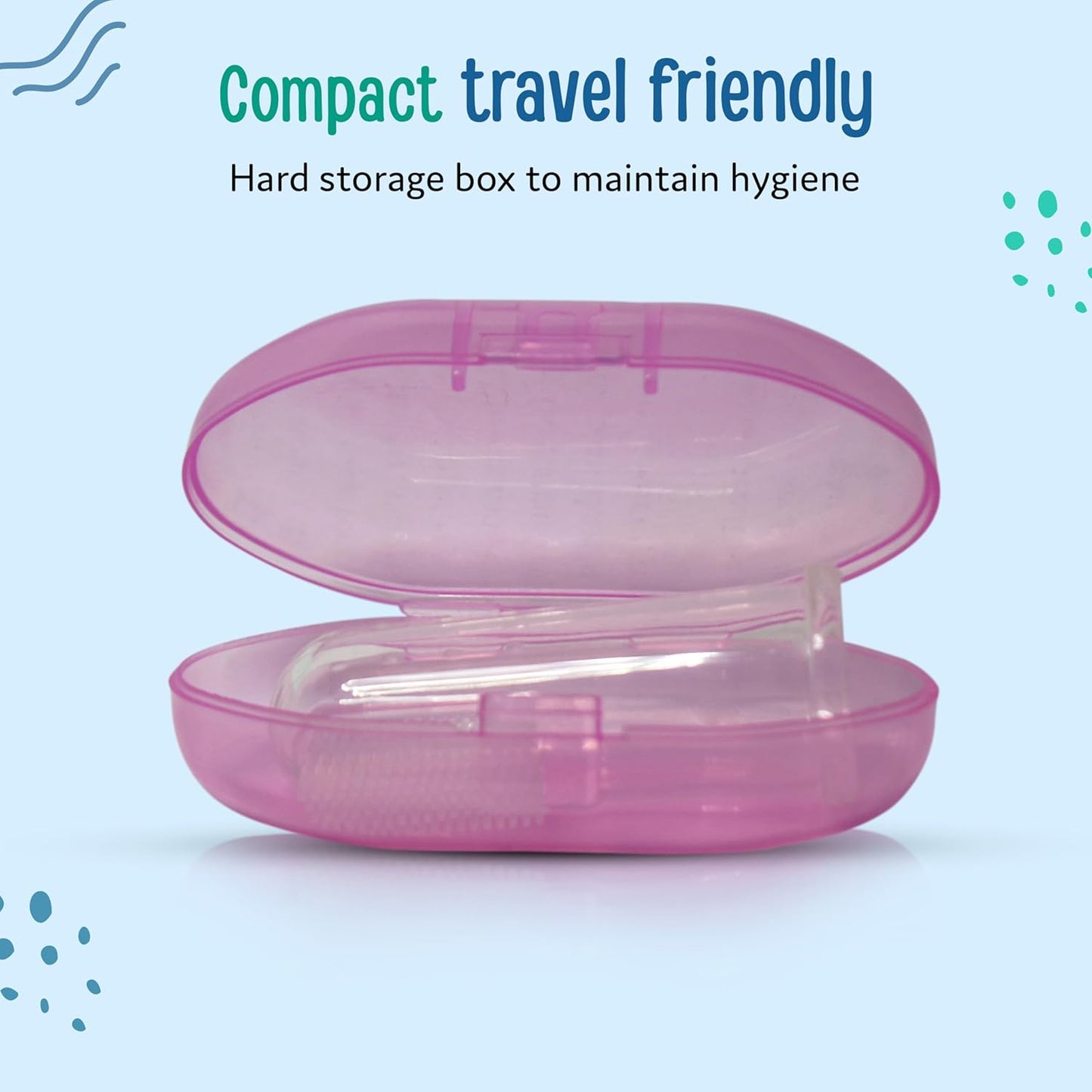 Baby Silicone Finger Toothbrush with case for Easy Cleaning