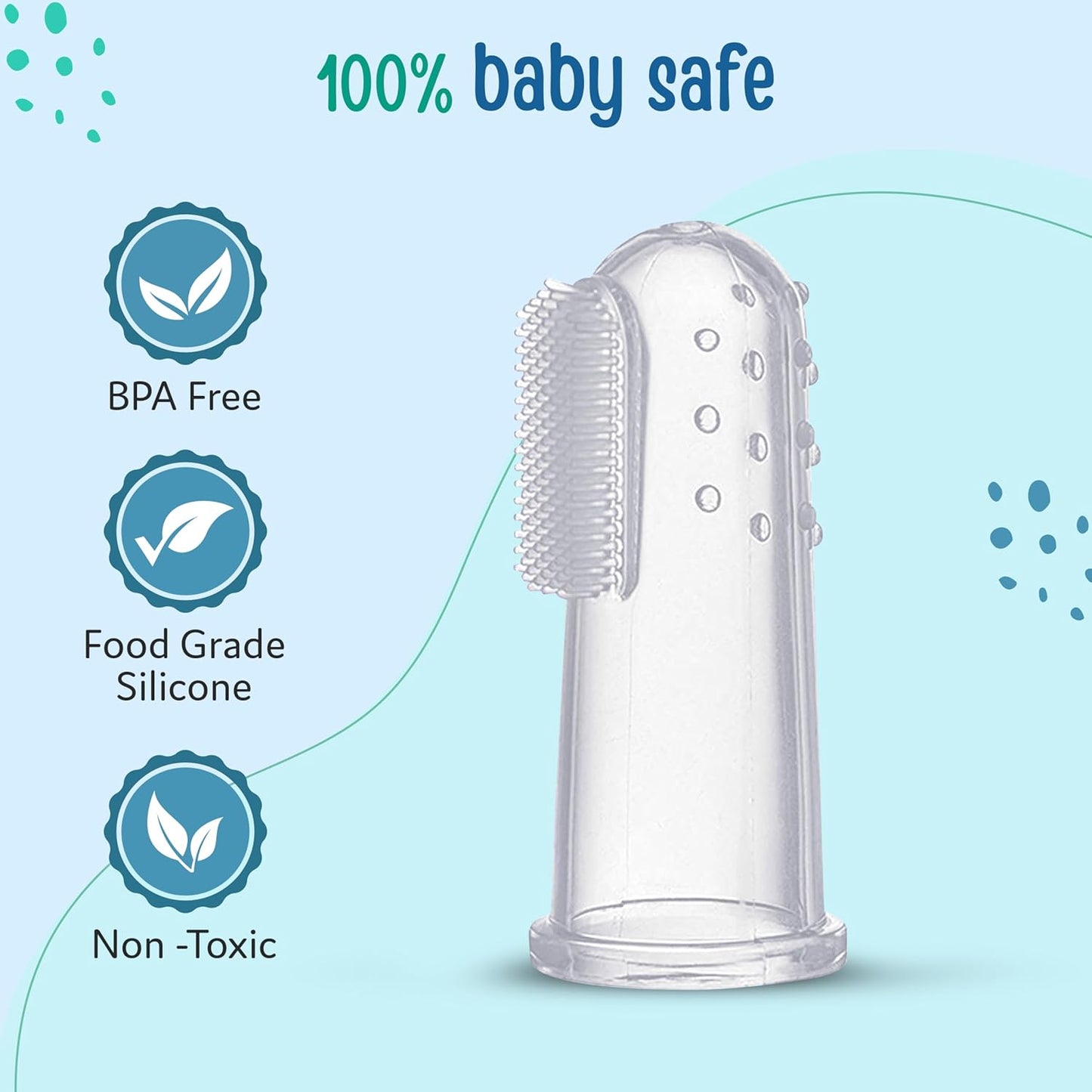 Baby Silicone Finger Toothbrush with case for Easy Cleaning
