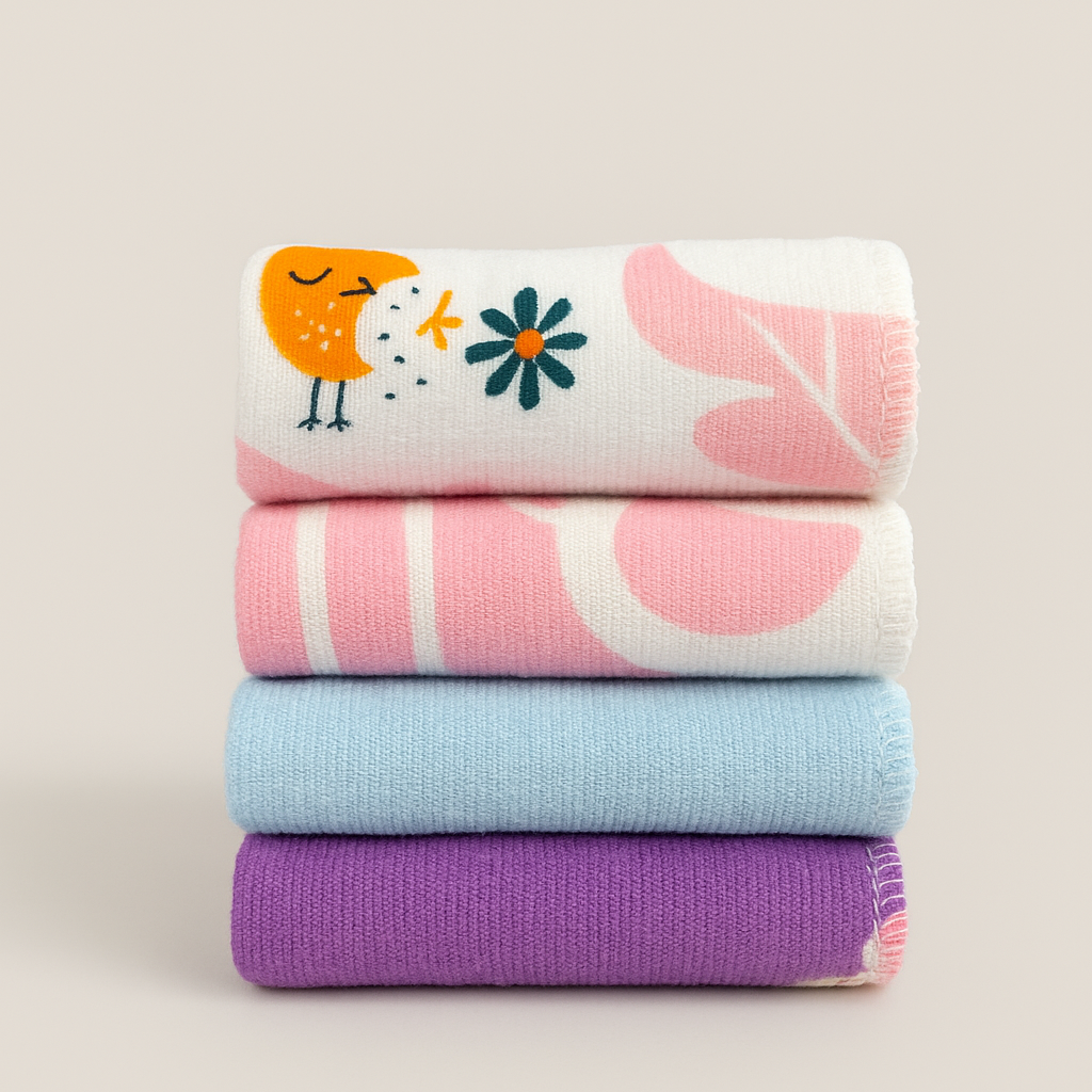 Soft Cotton Napkin Set For Kids ,Multicolor, Pack of 6