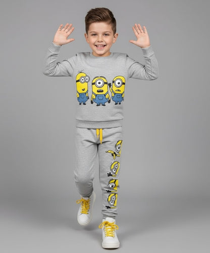 Kids' Minions Printed Sweatshirt & Jogger Set – 2-Piece Loungewear