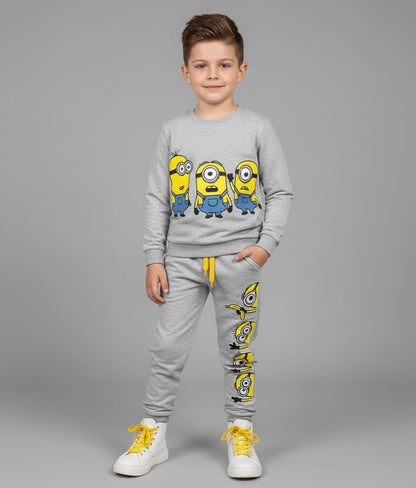 Kids' Minions Printed Sweatshirt & Jogger Set – 2-Piece Loungewear